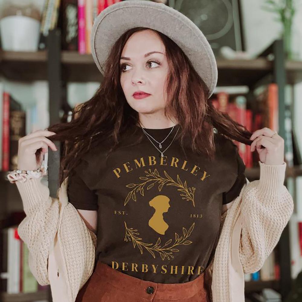 Pemberley T Shirt Jane Austen Shirt Jane Austen Gifts Bookish Tees Dark Academia Clothing Reading Tshirt Literature Harajuku Top
