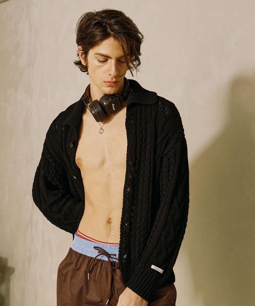 Pado Seoul Men'S Knit Cardigan Black
