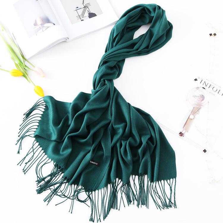 2024 Autumn And Winter New Solid Color Extended Thin Imitation Cashmere Scarf Versatile Warm Neck Protection Scarf Shawl For Women