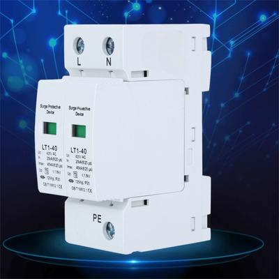 Устройство защиты от перенапряжения 40 кА на DIN-рейку, 2P, 420 В AC, Белый, Модуль дуговой защиты, Модуль защиты от грозы, Бытовая техника
