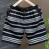 Plus Size M-7XL Casual Shorts Summer Men Clothes Elastic Waist Summer Stripe Shorts
