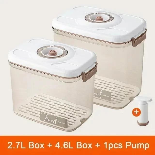 Food Vacuum Storage Box Sealed Kitchen Fresh-Keeping Box Large Capacity Food Transparent Storage Container with Vacuum Pump