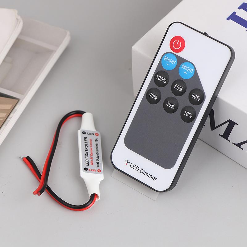 1 шт. Мини светодиодный одноцветный диммер с РЧ 9-кнопочным пультом ДУ, постоянное напряжение 5-24 В постоянного тока, 6 А, для светодиодных лент 5050 2835, контроллер ШИМ-сигнала