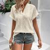 Women's Casual V-neck Loose Short-sleeved Pullover Shirt