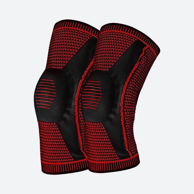 Спортивные силиконовые наколенники с пружинным сжатием для бега, альпинизма, нескользящие нейлоновые наколенники для баскетбола, велоспорта, эластичная уличная защитная экипировка