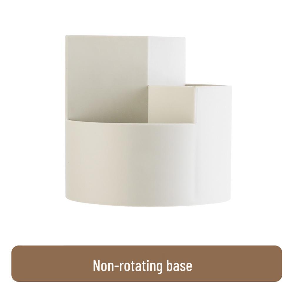 Three-Grid Rotating Pen & Makeup Brush Holder - Large Capacity, Multifunctional Japanese Office & Education Storage Box