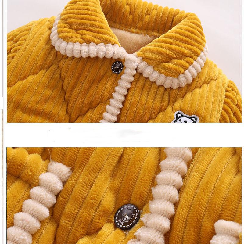 Детские фланелевые пижамы, осенне-зимняя коралловая бархатная утепленная детская хлопковая детская домашняя одежда для мальчиков и девочек