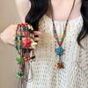 Tassel Long Sweater Chain Ceramic Bohemian Style Necklace Temperament Ethnic Style Necklace  Gift