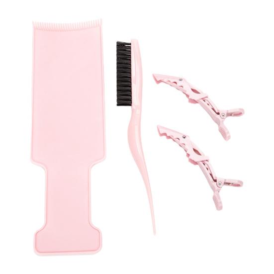 4Pcs/Set Hair Coloring Board with Clips Long Handle Brush Styling Tools Long Hair Dyeing Highlighting Board Kit Hair Salon Supplies