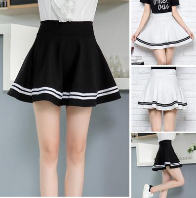 Мини-юбка для девочек, цвет: чёрный и белый, размер: S-XL