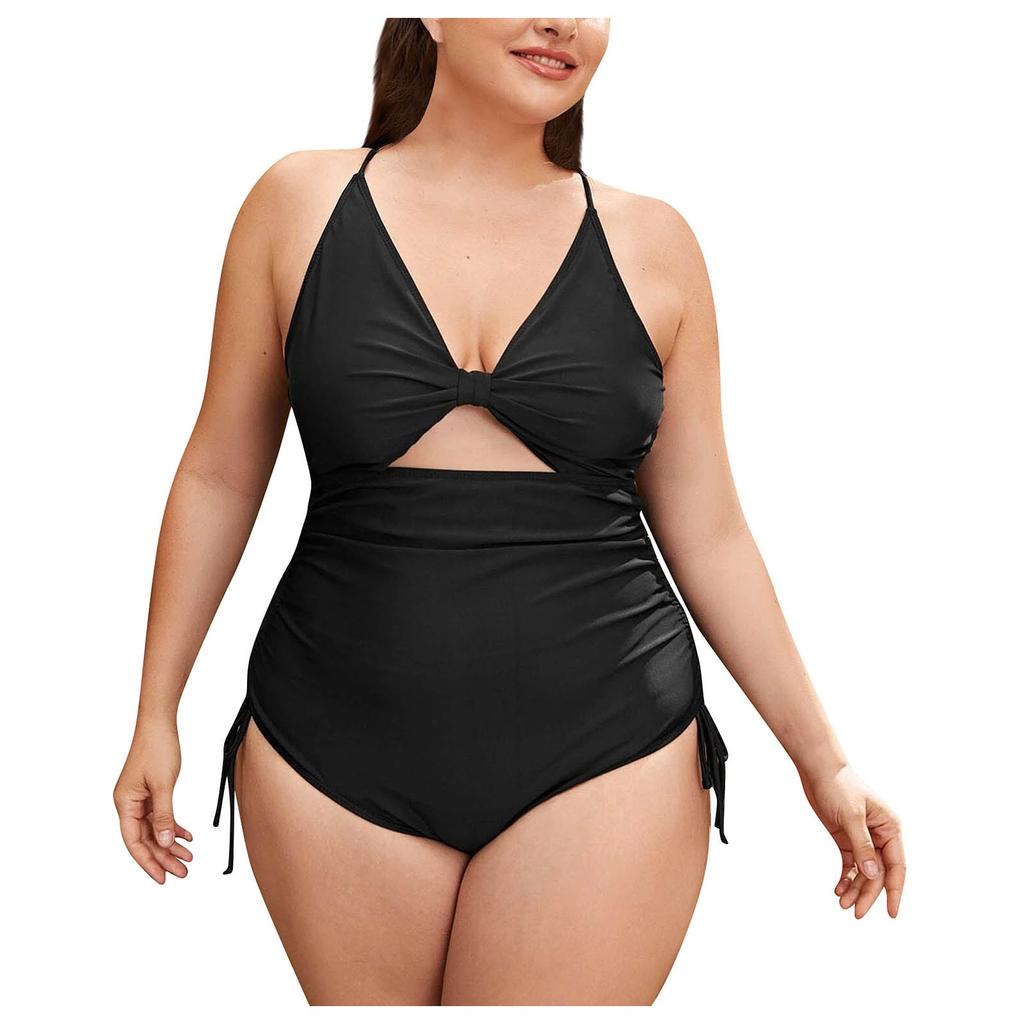 Бикини с принтом тай-дай, консервативное покрытие живота, цельный купальник больших размеров для женщин