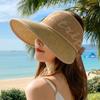 New Spring and Summer Women's Baseball Cap Sun Hat All-match Straw Hat Foldable Beach Hat with Sunshade and Sun Protection