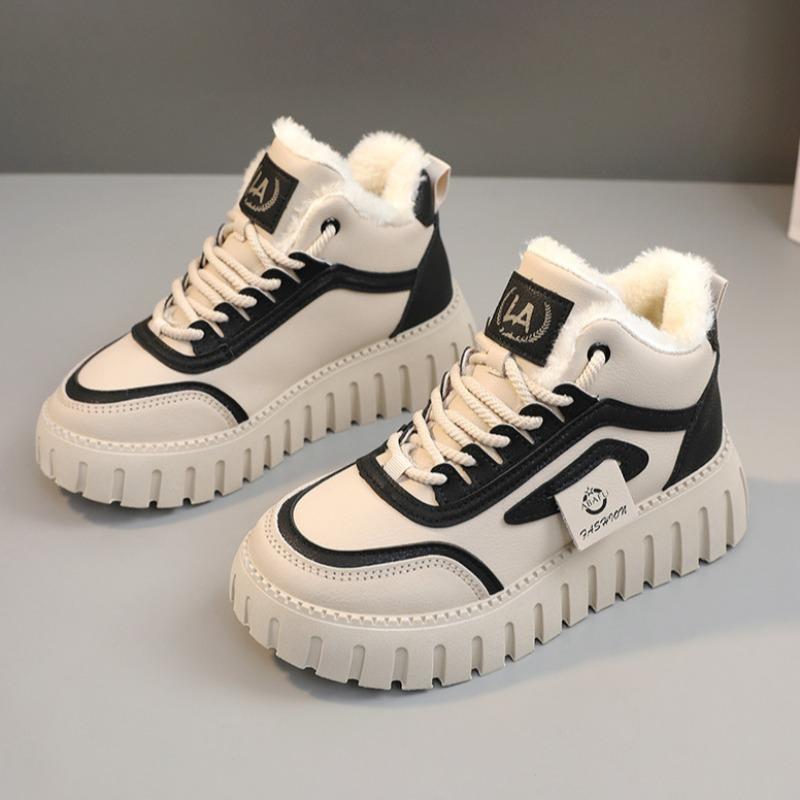Winter Fashion Women Chunky Snows Boots Koren Fleece-lined Wram Casual Shoes Ladies Cotton Shoes Female Sneakers Tenis De Mujer