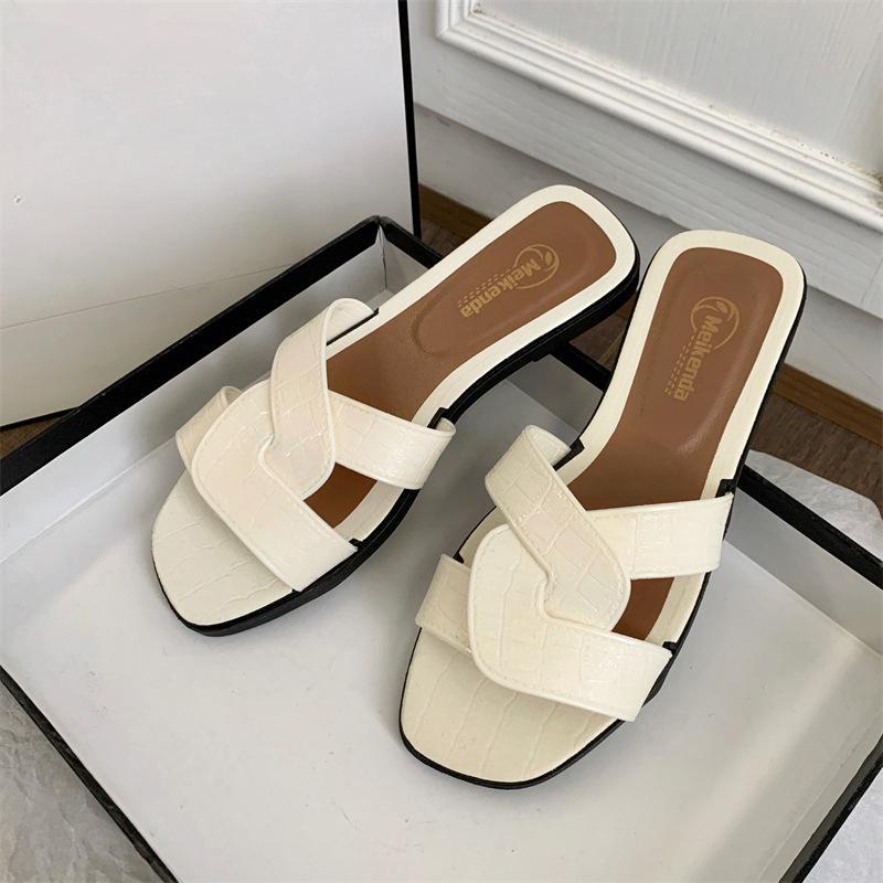 Женские летние сандалии на плоской подошве в стиле феи - пляжная обувь в римском стиле с мягким носком