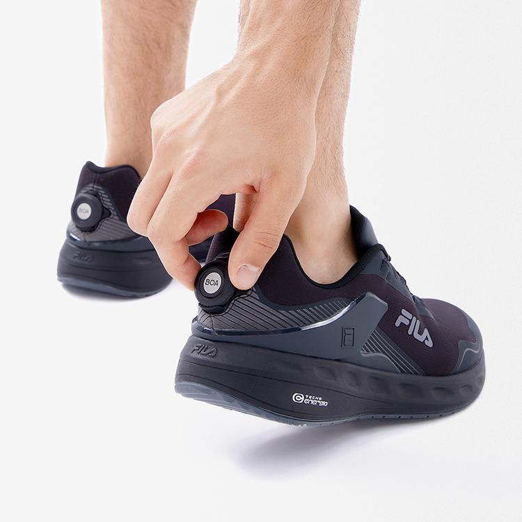 Fila Lynx Ткань буа TPU Спорт Простые Низкие Кроссовки для Повседневной Носки Мужские кроссовки Угольно-черный A12M231210FSL