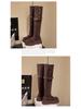 Stylish Two-Way Fold-Over Thick-Soled Women's Chunky-Heeled Knee-High Riding Boots for Autumn/Winter 2025.