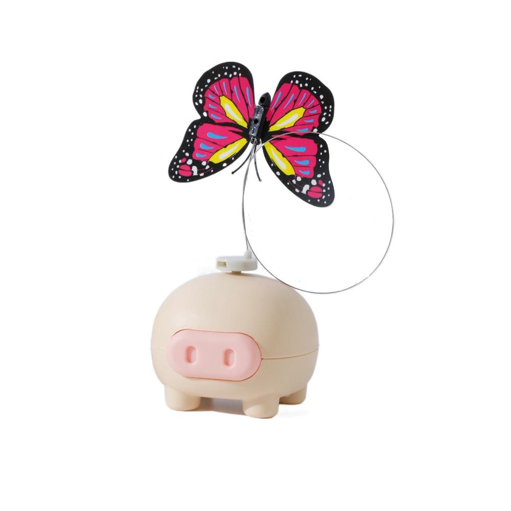 Pet Supplies Rotating Electric Cat Toy Non-slip Automatic Cat Teasing Toys Cute Butterfly Pig Pet Toy Interactive