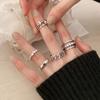 5pcs/set Women Alloy Rings Adjustable Creative Simple Pentagrams Heart-shaped Knuckle Ring