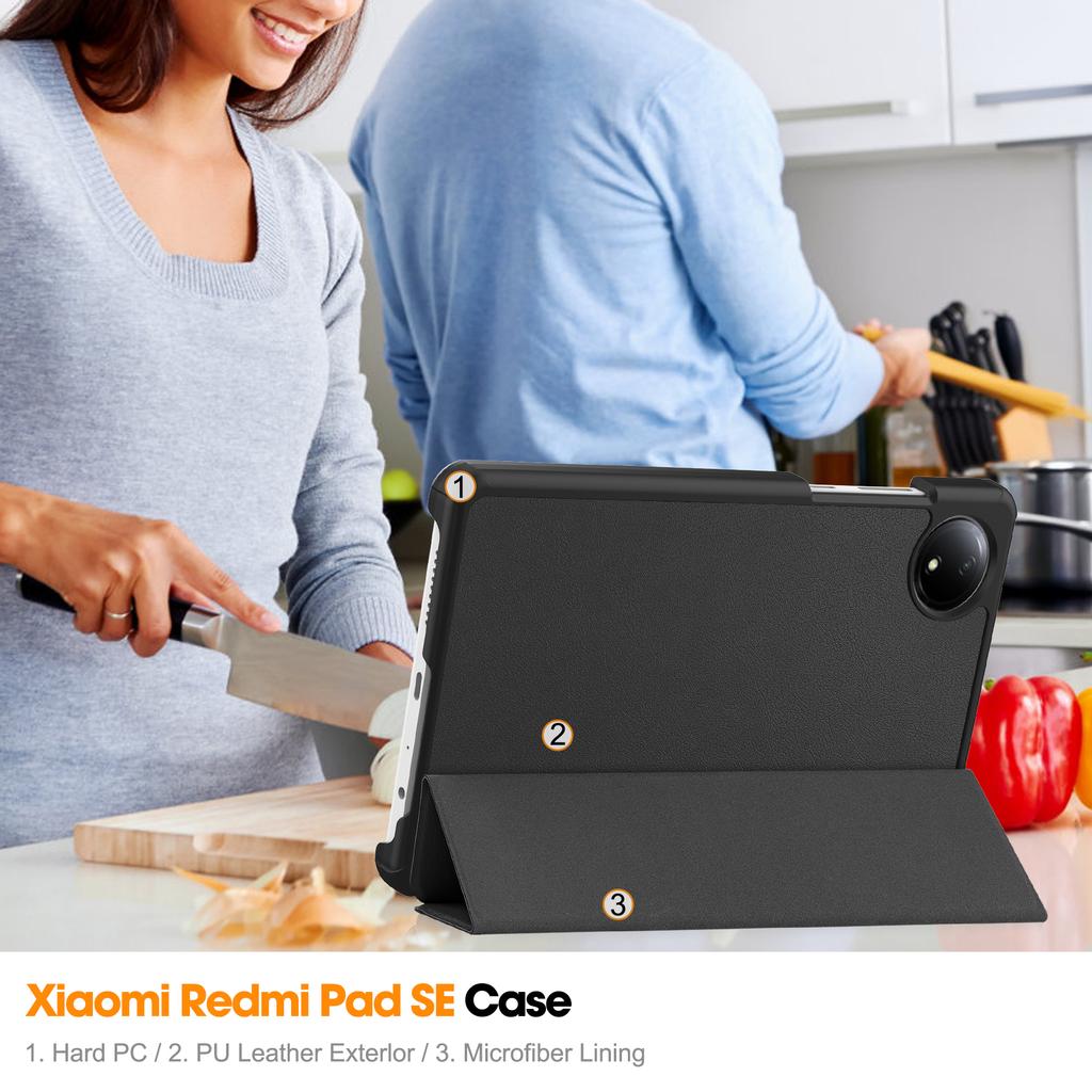 Чехол для Xiaomi Redmi Pad SE Кожаный чехол-подставка с защитой от царапин для планшета