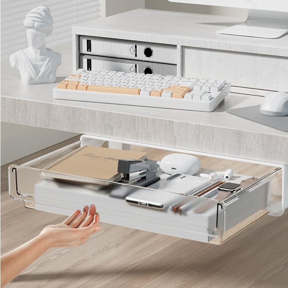 Hanging Undertable Drawer Invisible Storage Under Desk Drawer New Table Shelf Storage Box