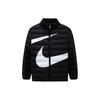 Down Jacket With Large Logo Print On Chest And Stand Collar Long Sleeve Kids Jackets Black NY2342016GS-002