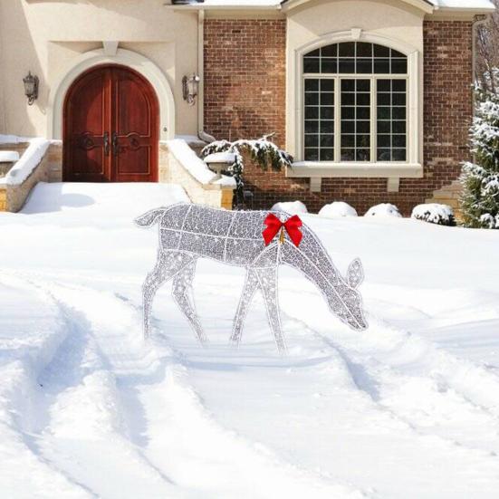1 шт./3 шт. Металлические украшения в виде оленей, наружные статуи оленей со светодиодной подсветкой, легкая сборка, светящиеся украшения в виде оленей для газона, сада, двора