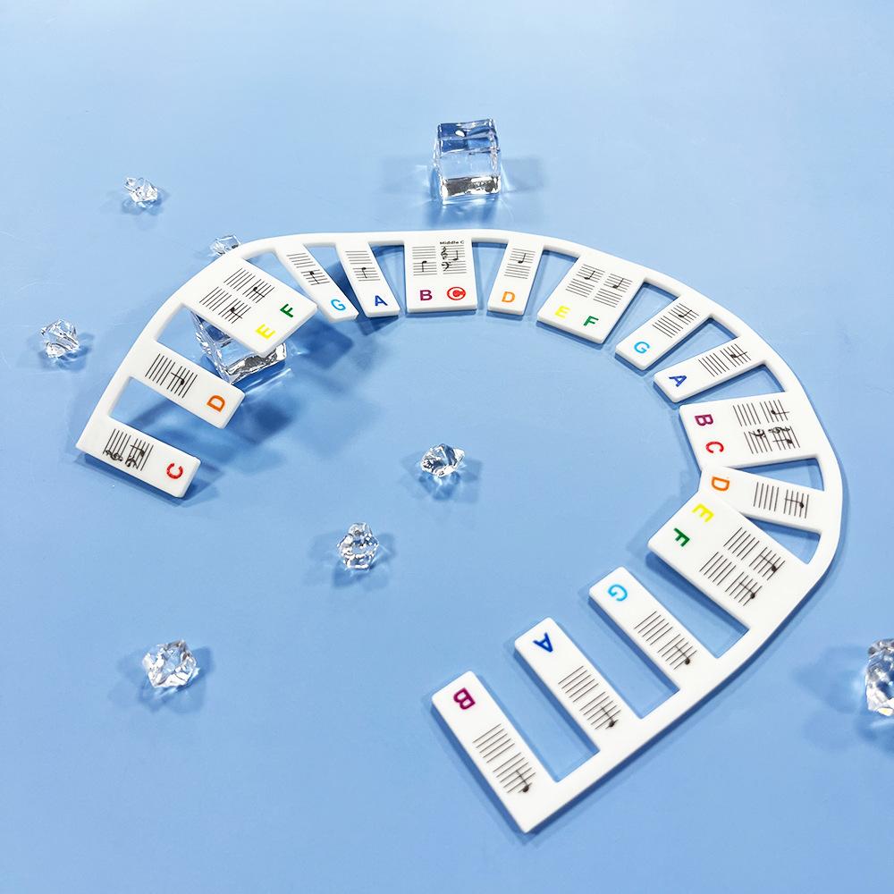 61-клавишная клавиатура фортепиано, коврик для музыкальных заметок, коврик из силикагеля, съемная клавиатура фортепиано, этикетки для заметок на палец