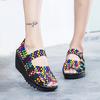 Women's Woven Sandals Summer Sloping Puffy Cake Thick Sole Cloth Fish Mouth Sports Sandals