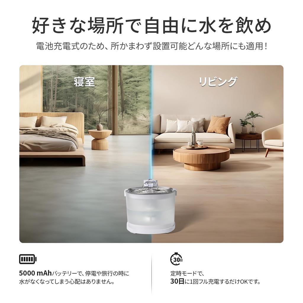 Cheerble Автоматическая поилка для кошек Бесшумная Магнитная Умная Легкая Легкая 2 Раздача воды 2 л Большая Тихая Включает Фильтр Диспенсер, Диспенсер, Беспроводная, 100%