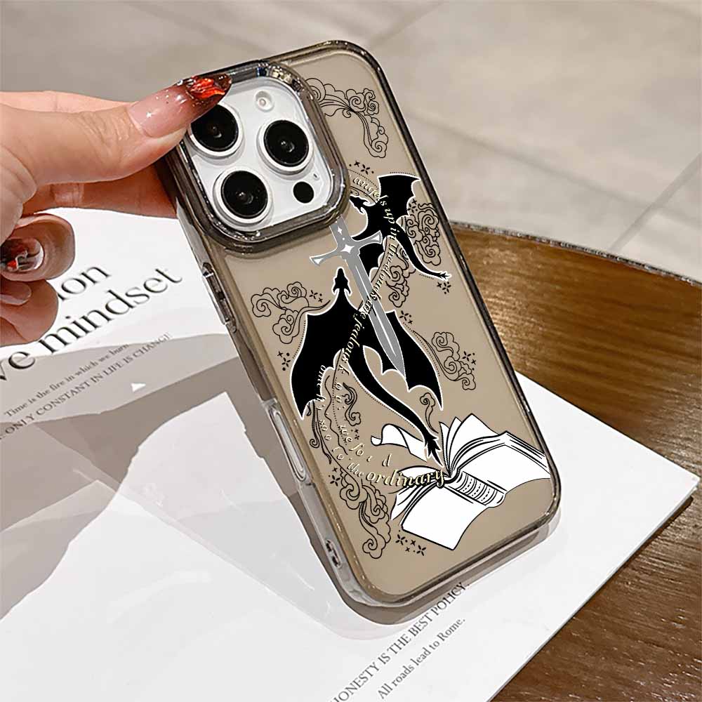 Чехол для телефона Dragon F-Fourth Wings для iPhone 17 16e 16 15 14 13 12 11 mini Pro Max X XR XSMAX 8 7 Air Plus Прозрачный Мягкий Чехол