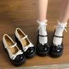 Retro Round Head Bow Pearl Platform Thick Heel Jk Small Leather Shoes High Heel Mary Jane Shoes Women's Summer New