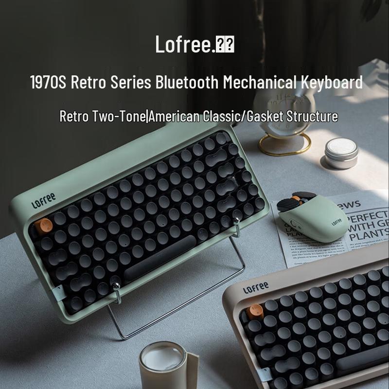 Механическая клавиатура Lofree в стиле ретро 1970-х годов с точечной раскладкой.