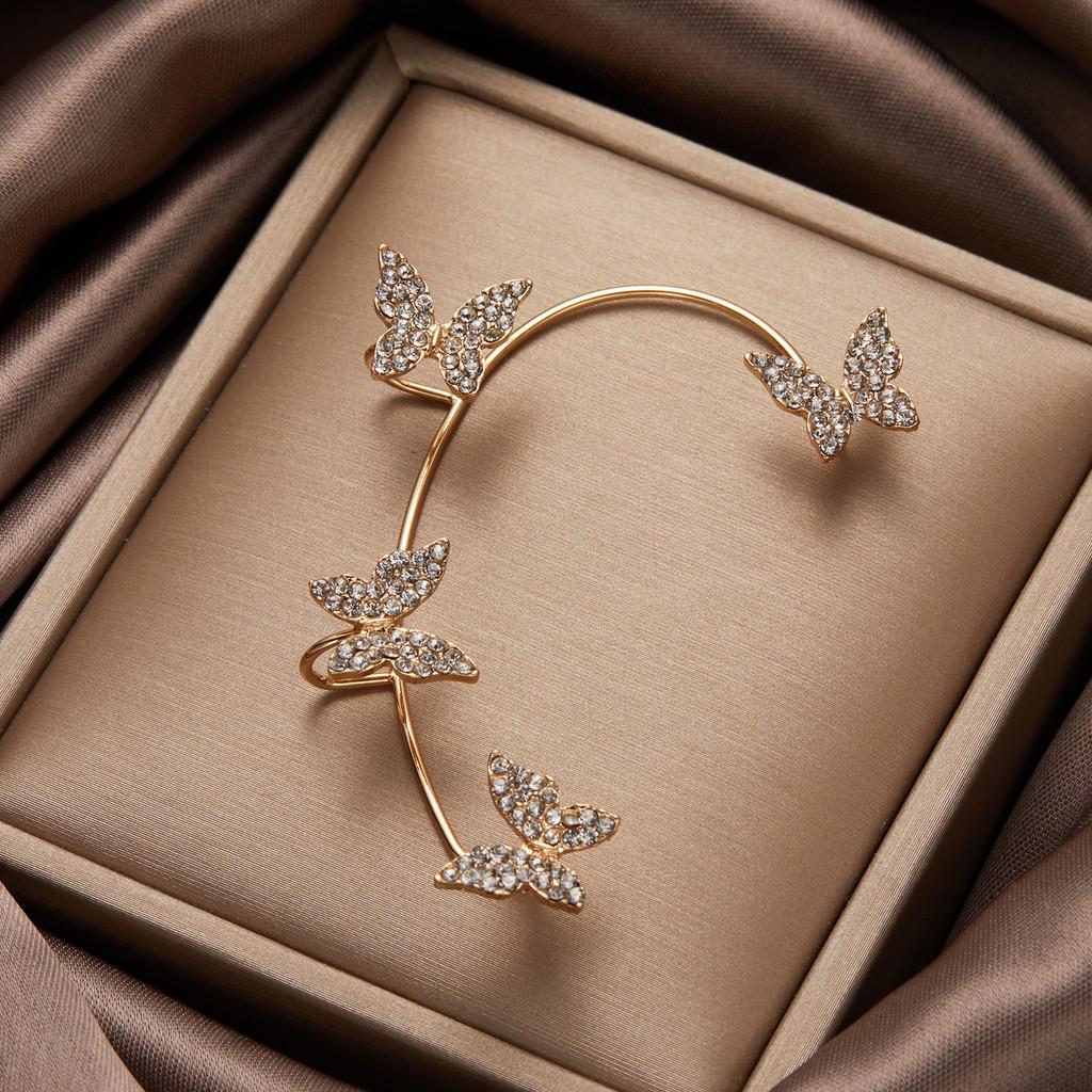 Серьги-кликеры в виде бабочки Медный сплав Изысканные украшения без прокола