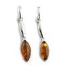 [N1962] - Amber 'Inspiration' Silver Earrings (rhodium-plated) - 37x8 Mm