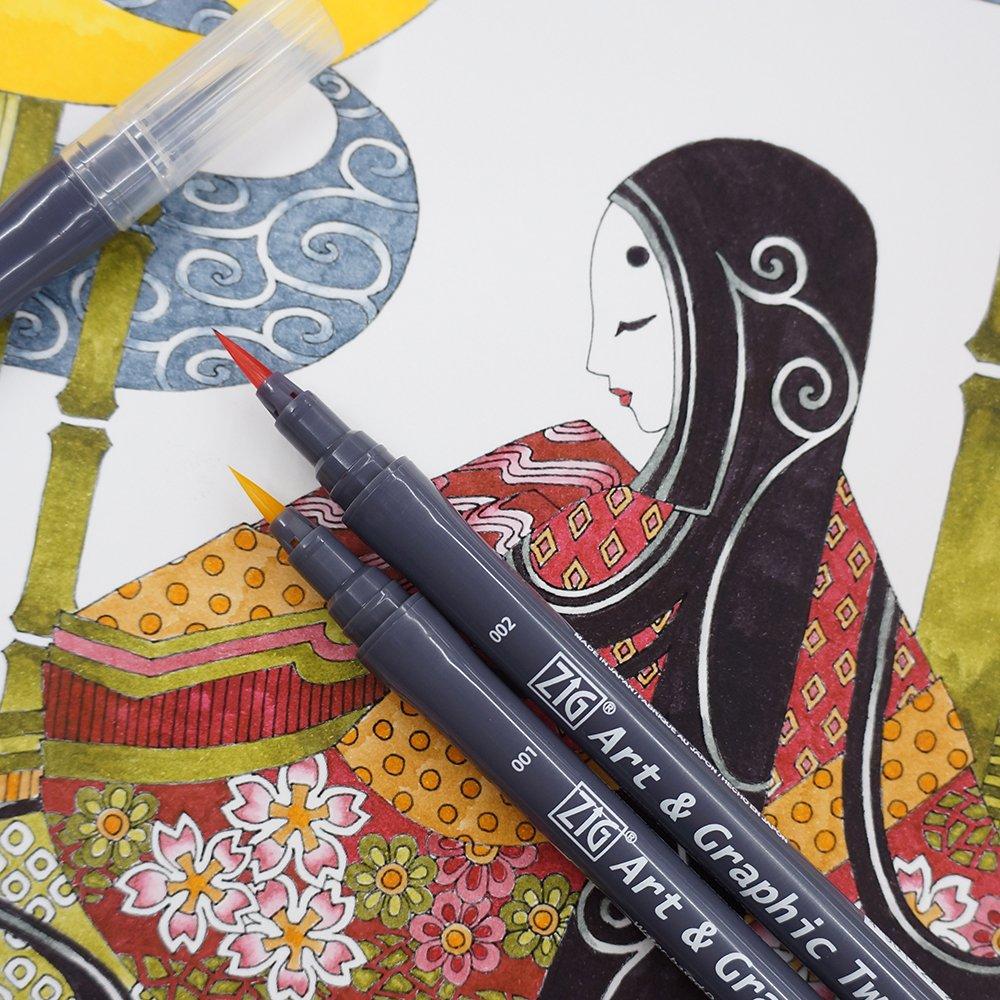 Kuretake Art Graphic Twin Marker 80 Colors & RB+F TUT-95/80V-2