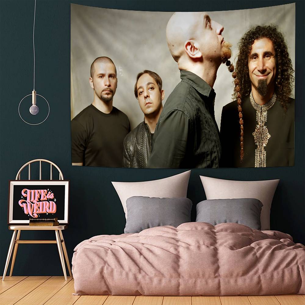 System Of A Down Группа Цветной Гобелен Настенное Полотно Хиппи Цветок Настенные Ковры Декор Комнаты в Общежитии Настенное Искусство Декор