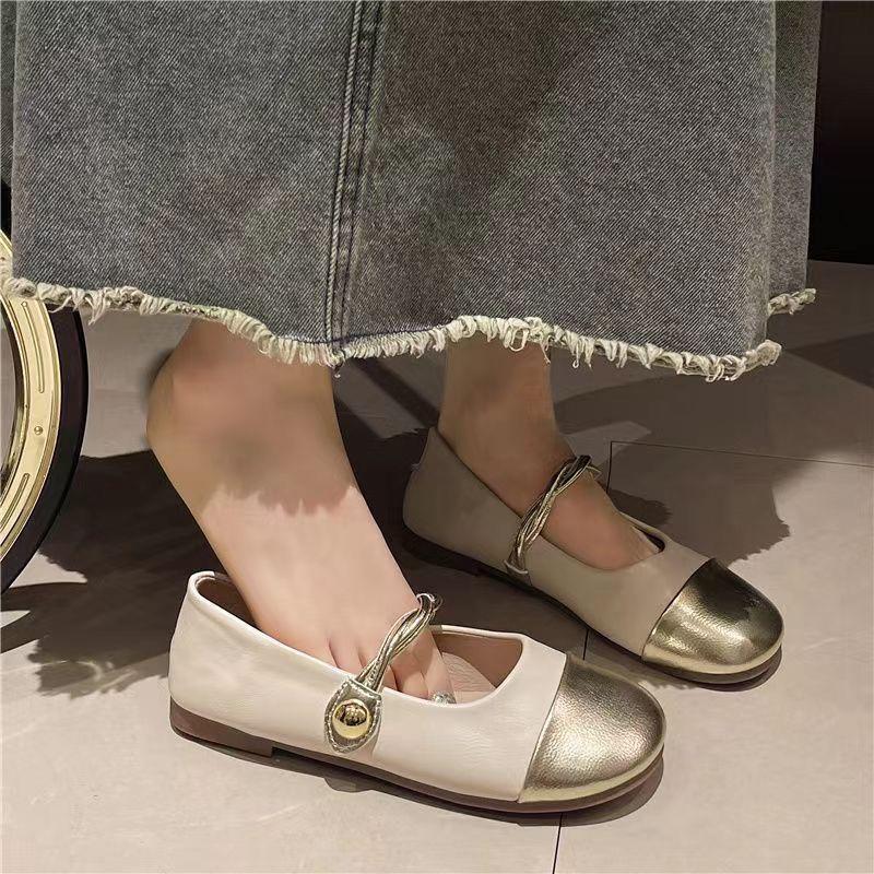 Одиночные туфли женские 2024 новые весенние и осенние туфли на плоской подошве для легкого ветра вечерние туфли Doudou маленькие ароматные ветряные туфли с неглубоким горлом женские туфли Мэри Джейн