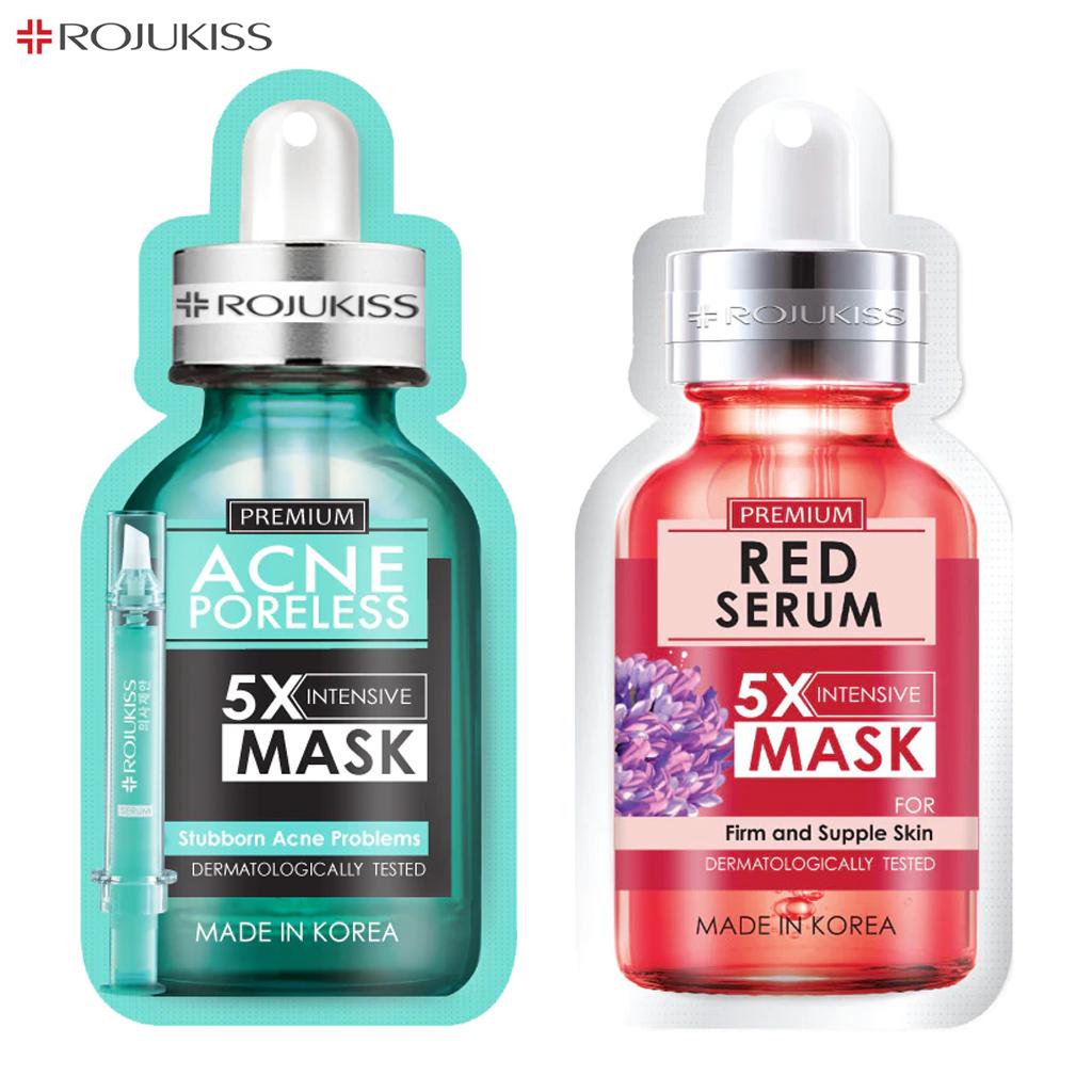 Rojukiss Акне/Укрепляющая/Красная сыворотка/Глута/HYA/Омега/Идеальная/Восстанавливающая/Белая/Цинковая интенсивная маска без пор 5X 25 мл - Thai Skincare
