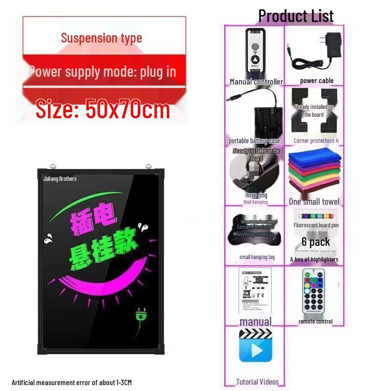 Светящаяся флуоресцентная доска: Идеально для прилавков на ночных рынках, магазинов и рекламы для тех, кто стремится к мечте.