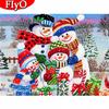 Diamond Embroidery Christmas Snowman Cross Stitch Diamond Painting Landscape Winter Handicraft Rhinestone Kit Home Decor