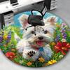1pc Anime Design Round Carpet Office Chair Mat, Non Slip Rug for Home Decor, All Seasons