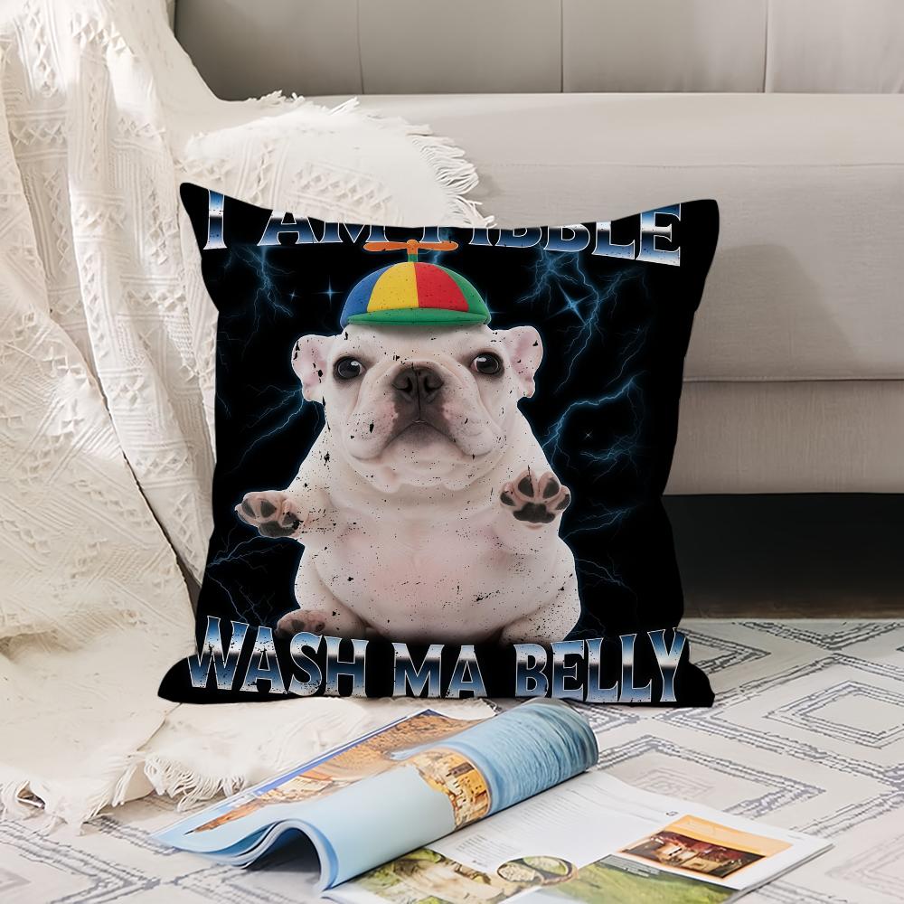 Fashion Print Pibble Wash My Belly Pillow Case Office Cushions Suitable For Sofa Car Bedroom Decorative Cushion Cover