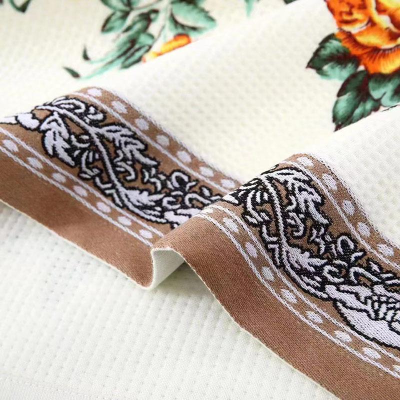 Floral Face Wash Towel 34x74cm Bath Towel 74x135cm Ethnic Style Bath Towel Breathable Quick-drying Size
