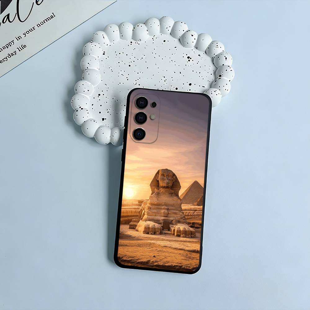 Черный Мягкий Силиконовый Чехол для Телефона E-Egyptian -P-Pyramids для Samsung S25, S24, S21, S22, S23, S30, Ultra, S20, Plus, FE, Lite