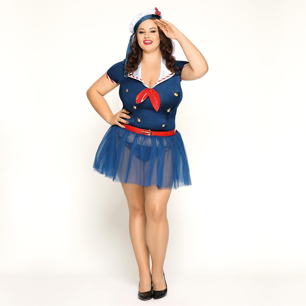2025 Women's Plus Size Sexy Cosplay Airline Stewardess Uniform Exotic XXL Sailor Dress for Night Club Party Outfit