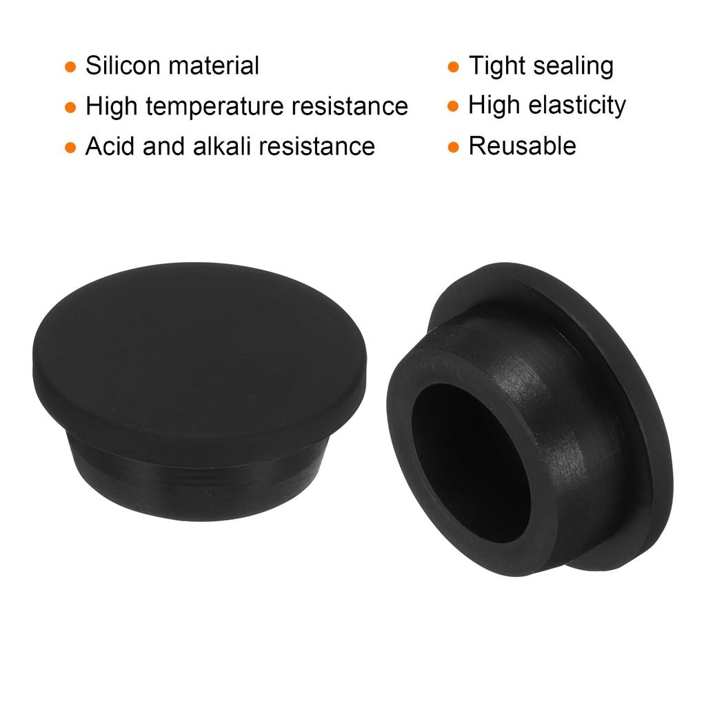 uxcell High Temperature Resistant Silicone Plug Mount Diameter 30mm/1.18" T-Shaped Rubber Stopper Hole Plug