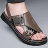 Летние кроссовки Уличная мода Нескользящие Мужские сандалии Кожаные Мужские Пляжные шлепанцы Обувь Новые С открытым носком Мужские Римские сандалии