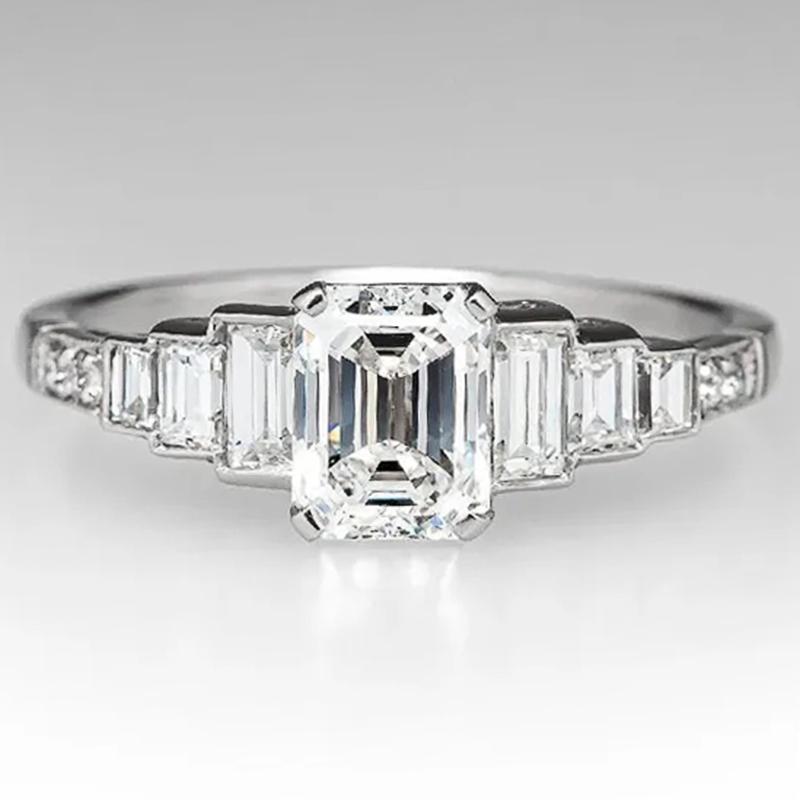 Кольца Huitan Crystal Geometric Cubic Zirconia Color для женщин, элегантные обручальные кольца, аксессуары, украшения на века