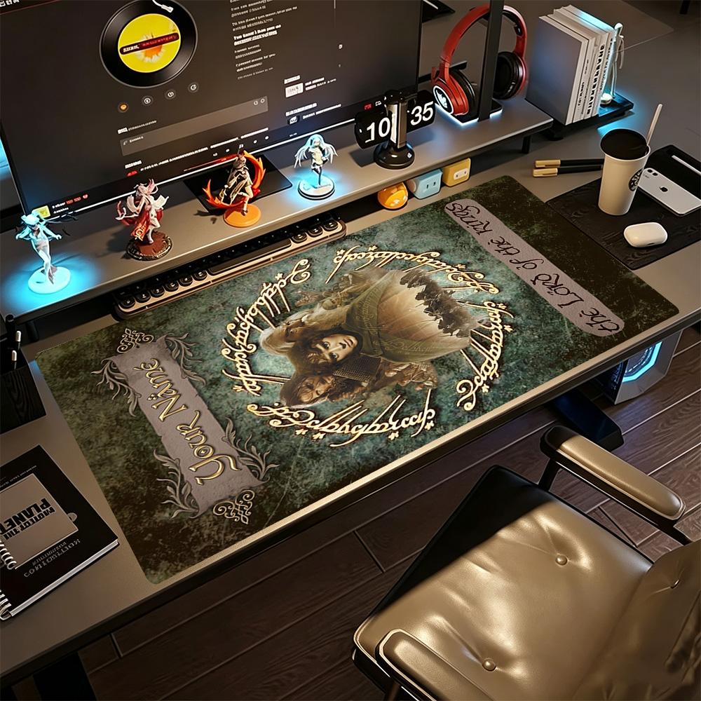 Lord Rings Customize Text Mouse Pad Gamer Mousepad Study Desk Mat Non-Slip Rubber Bottom Computer Decor Item Office Use