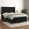 3132917 vidaXL Divan Bed with Mattress Black 140x190 Cm Velvet